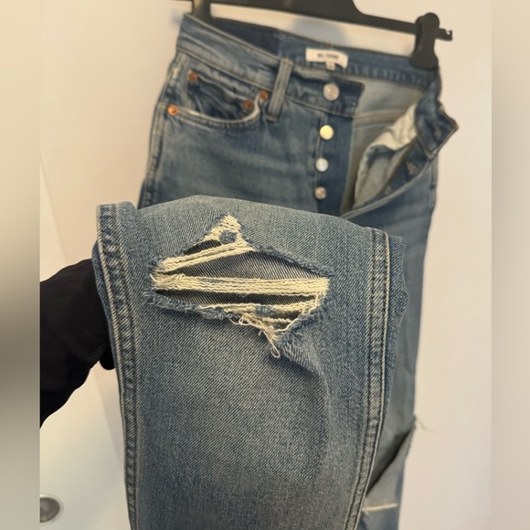 Re/Done Blue Distressed Women's Jeans - Picture 12 of 16